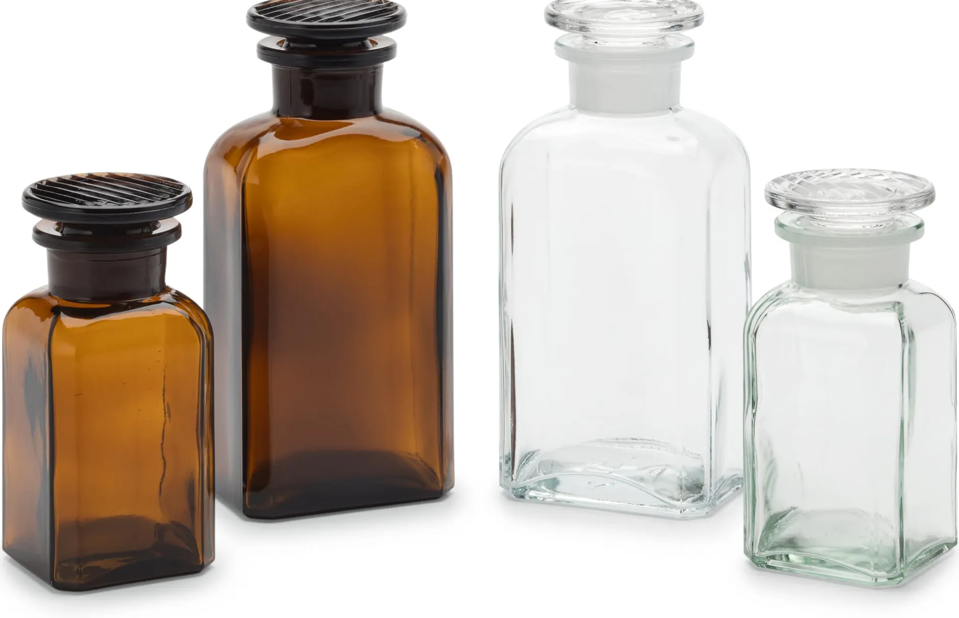 Sklarny Moravia Vierkantflasche Glas Braun New