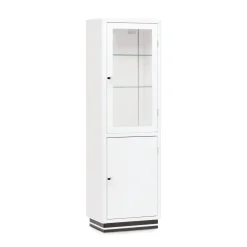 Müller Möbelfabrikation Vitrine Stahlblech schmal Weiß Clearance