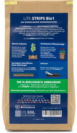 Lite-Soil Wasserspeicher für Pflanzen aus Zellulosestreifen New