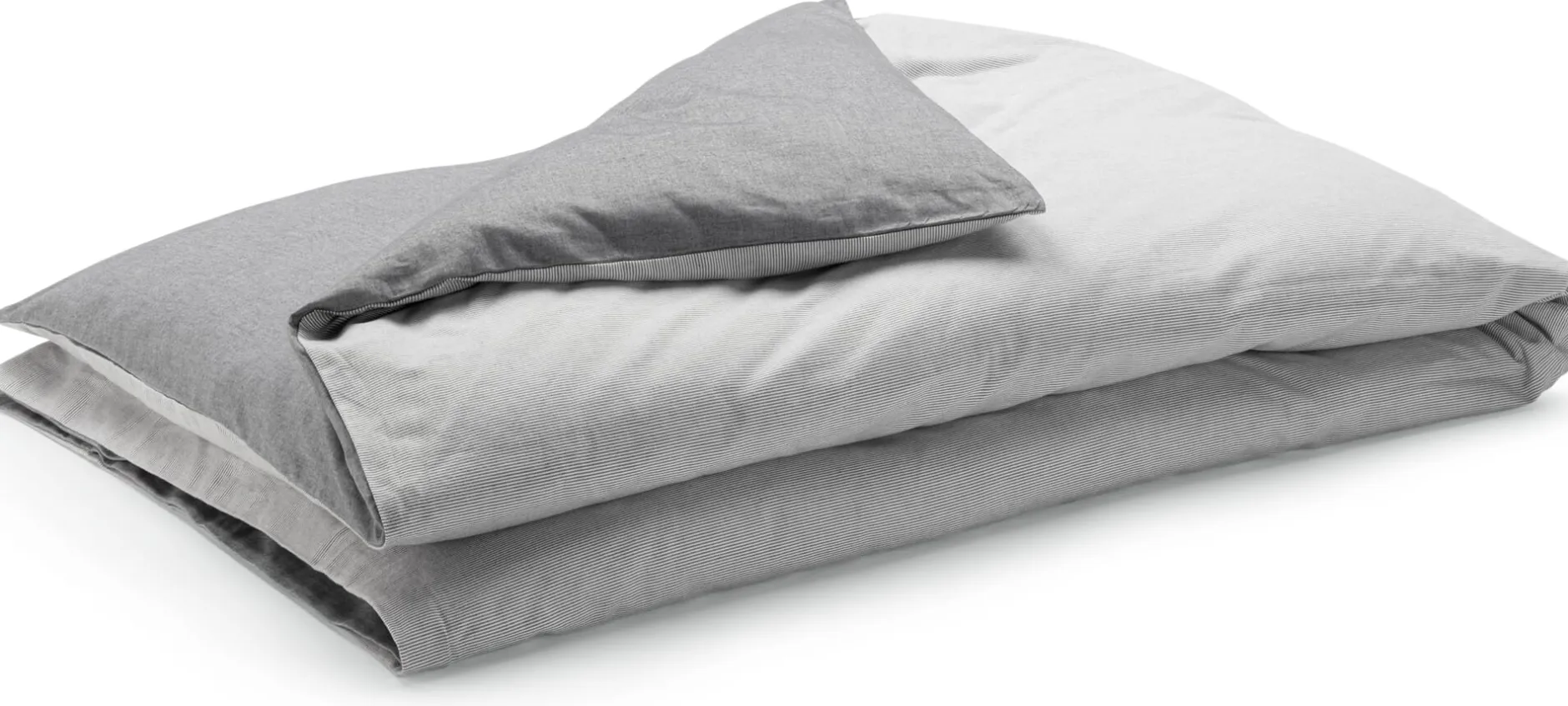 elegante Wendebettbezug Sommerflanell Grau Discount