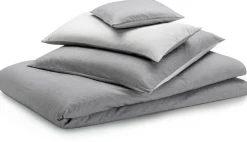 elegante Wendekopfkissenbezug Sommerflanell Grau New