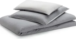 elegante Wendekopfkissenbezug Sommerflanell Grau New