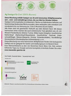 Tausende Gärten – Tausende Arten Wildblumen für Balkon und Garten gebietsheimisch Discount