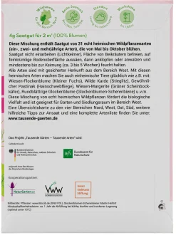 Tausende Gärten – Tausende Arten Wildblumen für Balkon und Garten gebietsheimisch New