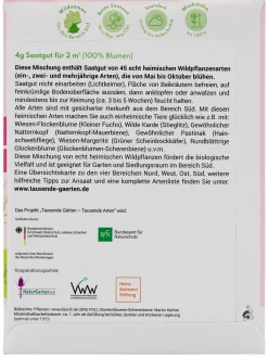 Tausende Gärten – Tausende Arten Wildblumen für Balkon und Garten gebietsheimisch Sale