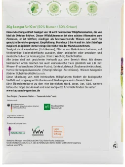 Tausende Gärten – Tausende Arten Wildblumenrasen gebietsheimisch Discount