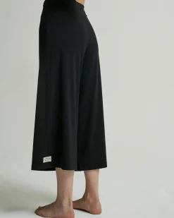 OH OH OM Ethical Sportswear Yoga-3/4-Hose weites Bein Schwarz Clearance