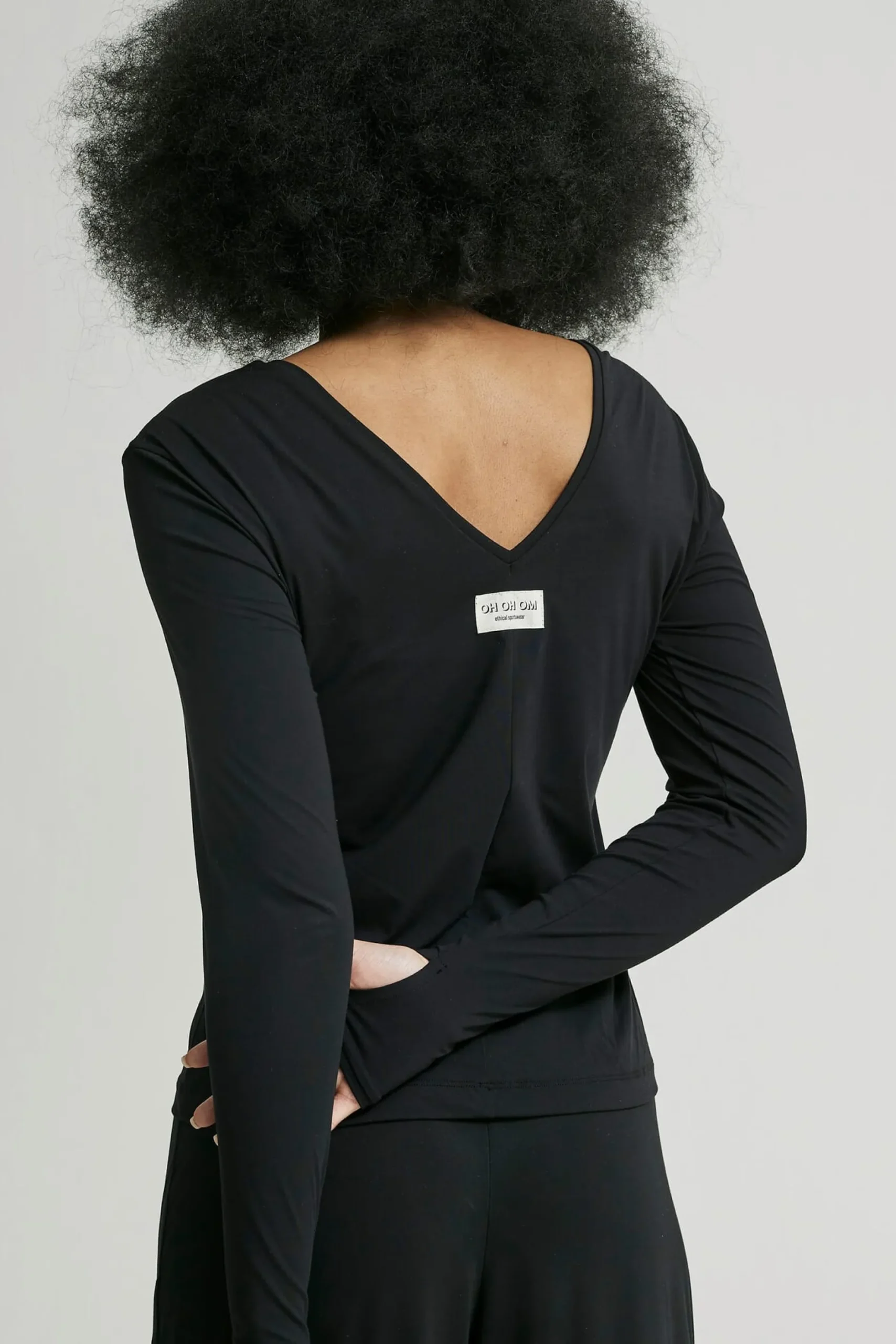 OH OH OM Ethical Sportswear Yoga-Top Langarm Schwarz Sale